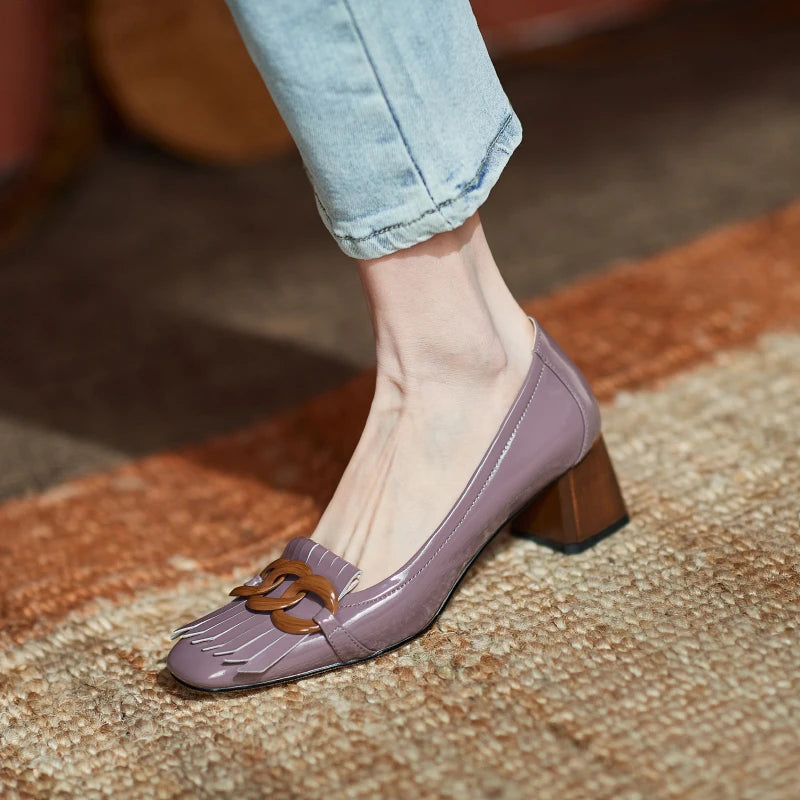 Square-Toe Block Heel (Jimena)