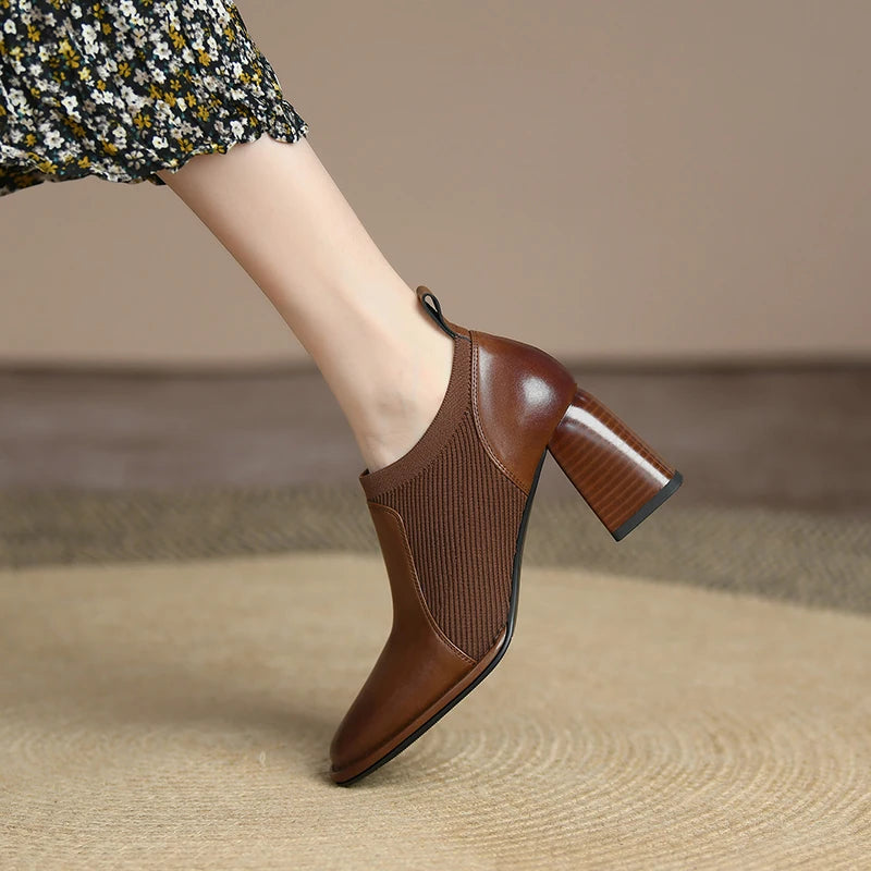 Square-Toe Chunky Heels (Marta)