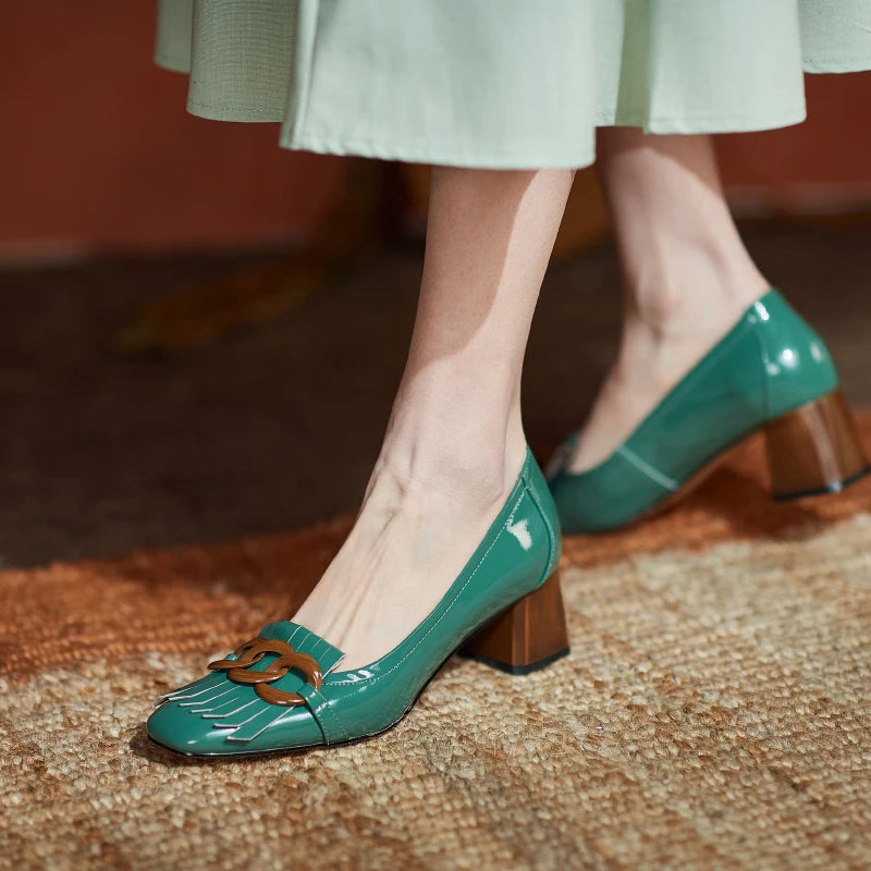 Square-Toe Block Heel (Jimena)