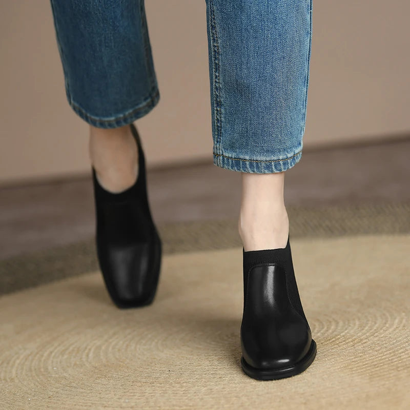 Square-Toe Chunky Heels (Marta)