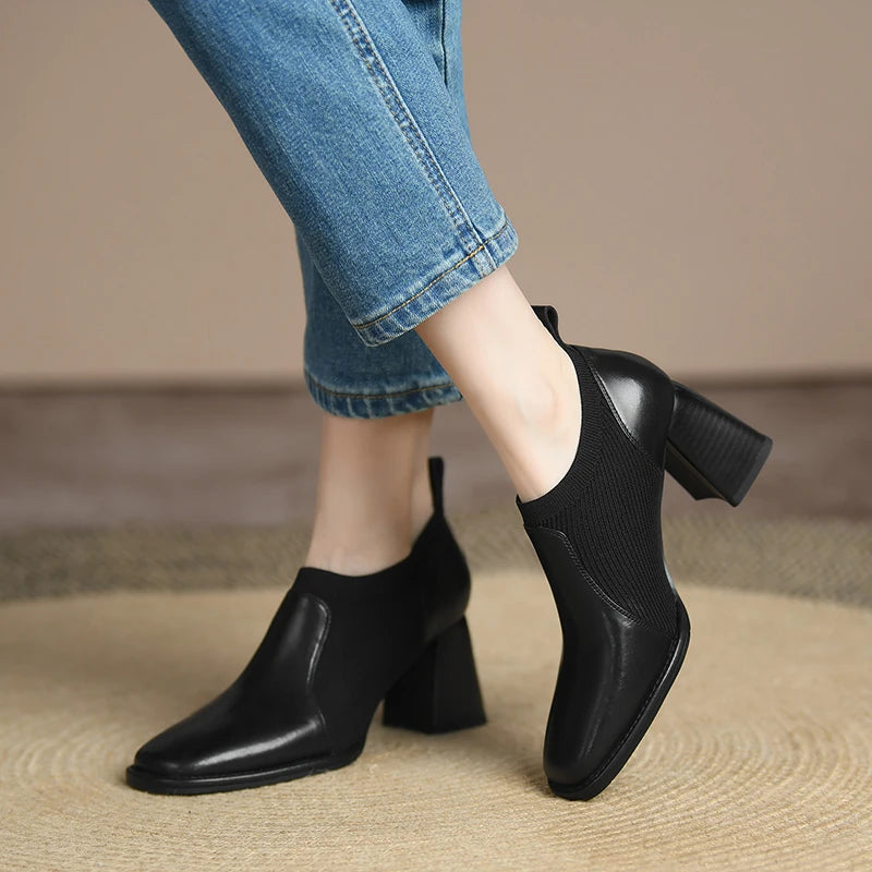 Square-Toe Chunky Heels (Marta)