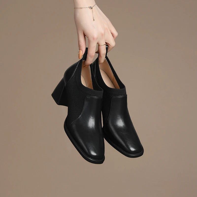 Square-Toe Chunky Heels (Marta)