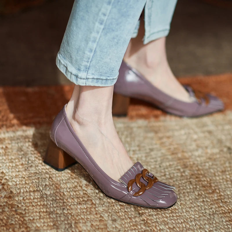 Square-Toe Block Heel (Jimena)