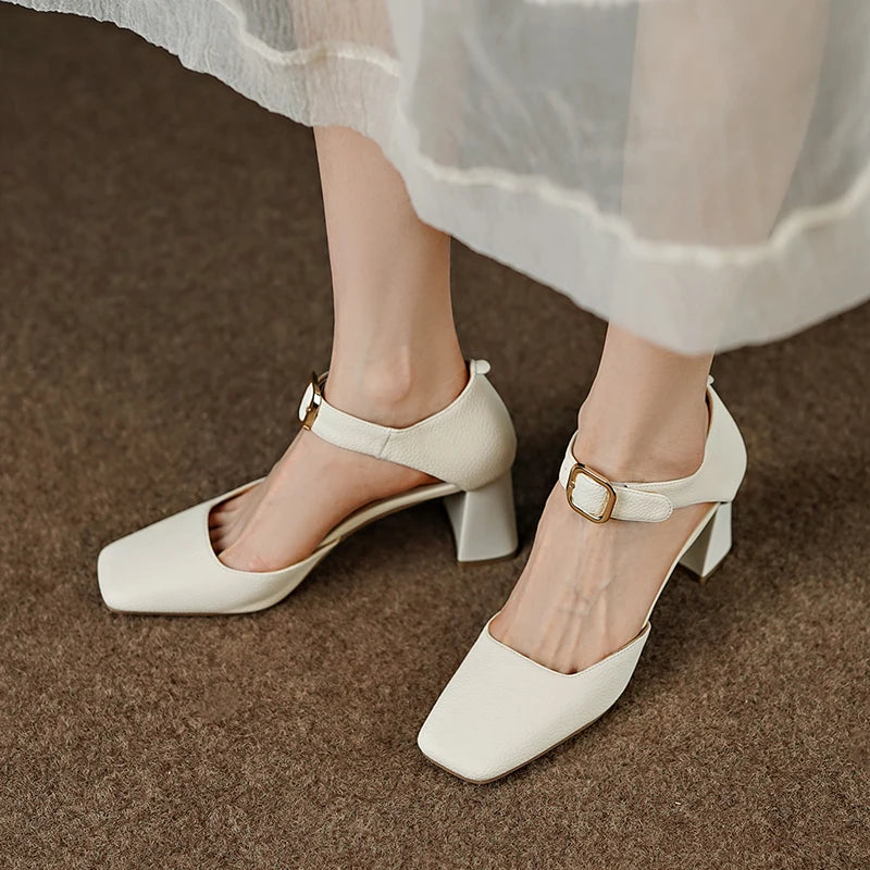 Square-Toe Block Heel (Elisa)