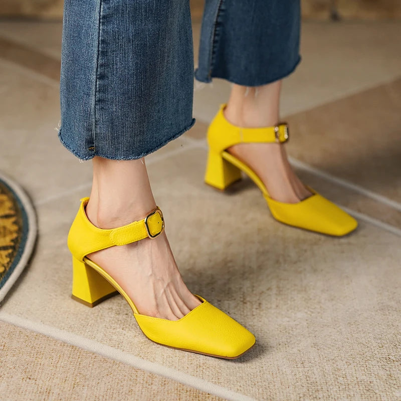 Square-Toe Block Heel (Elisa)