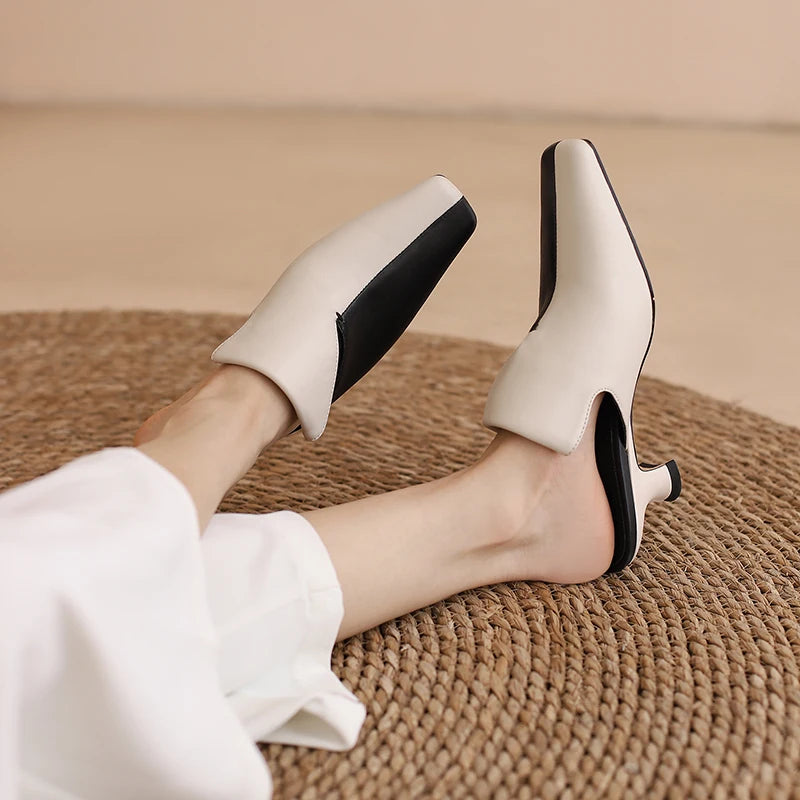 Square-Toe Mule (Zena)