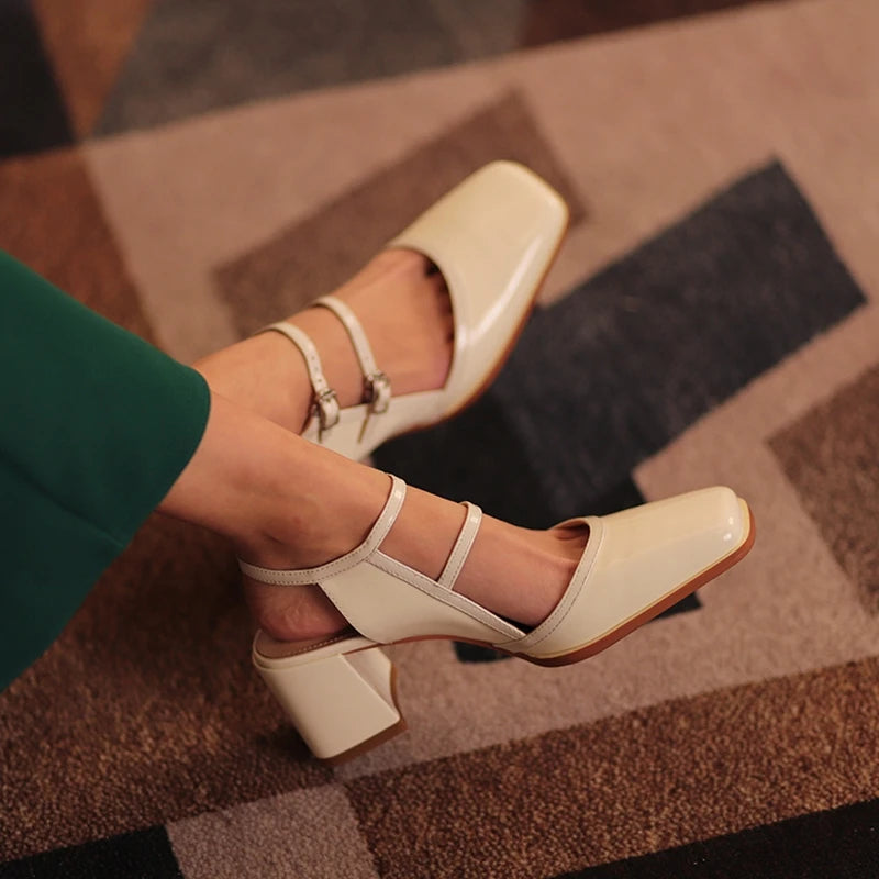 Square-Toe Block Heels (Eva)