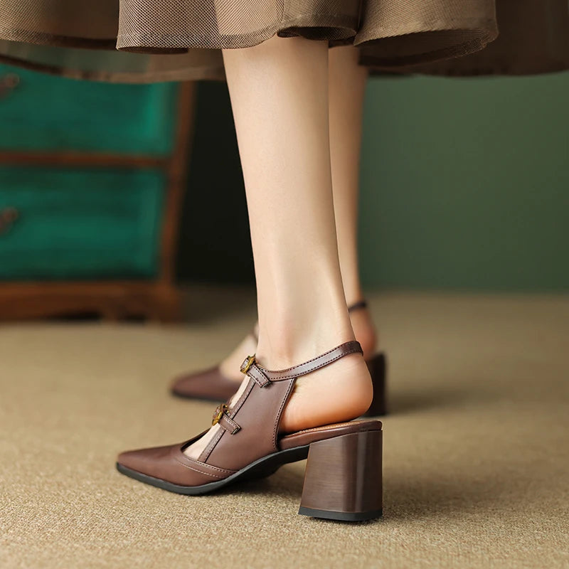 Square-Toe Block Heels (Eva)