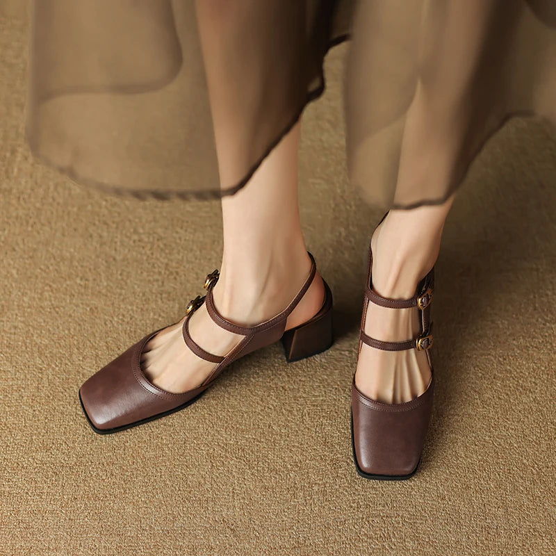 Square-Toe Block Heels (Eva)