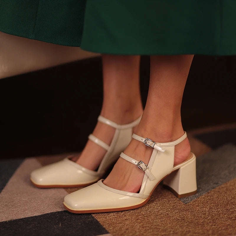 Square-Toe Block Heels (Eva)