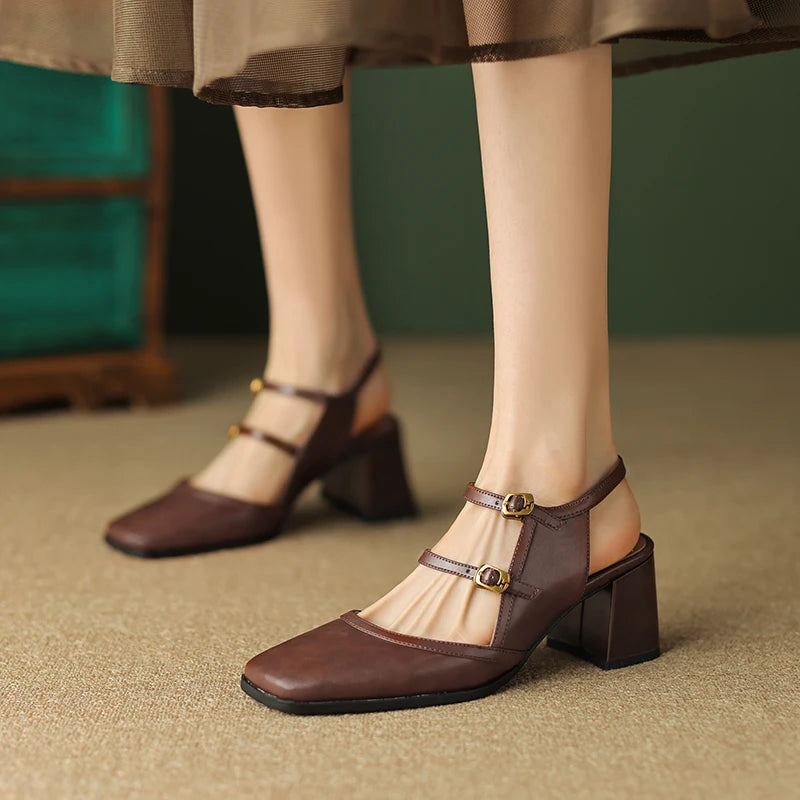 Square-Toe Block Heels (Eva)