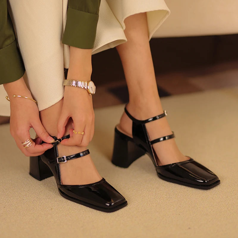Square-Toe Block Heels (Eva)
