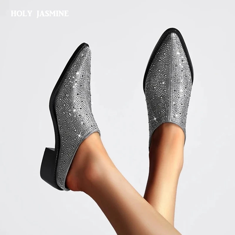 Pointed-Toe Mule (Crystal)