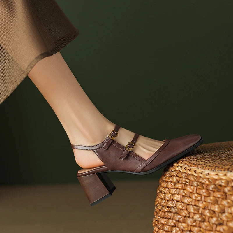 Square-Toe Block Heels (Eva)