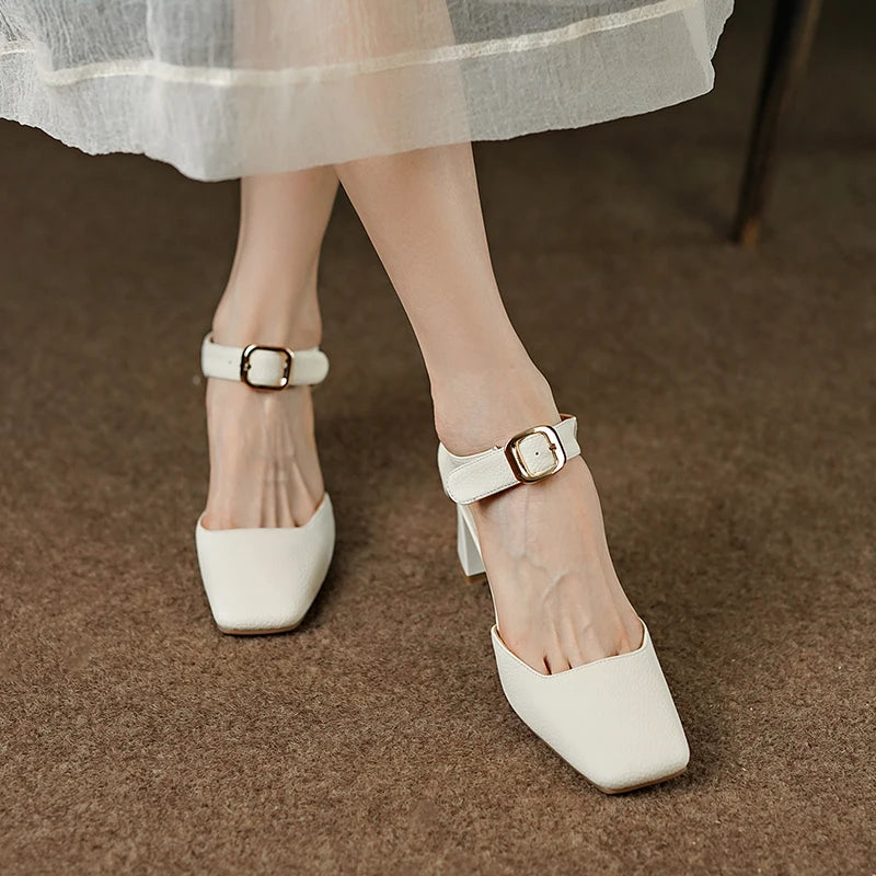 Square-Toe Block Heel (Elisa)