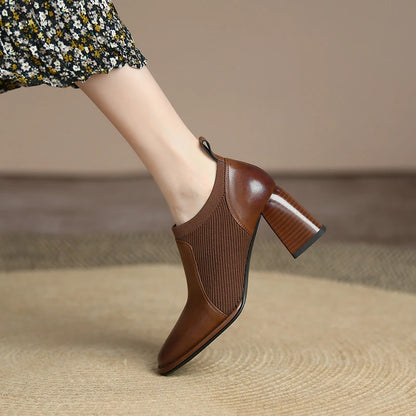Square-Toe Chunky Heels (Marta)