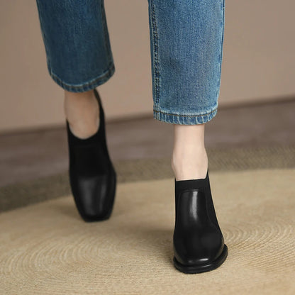Square-Toe Chunky Heels (Marta)