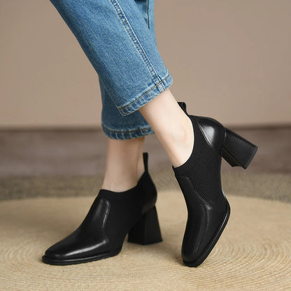 Square-Toe Chunky Heels (Marta)