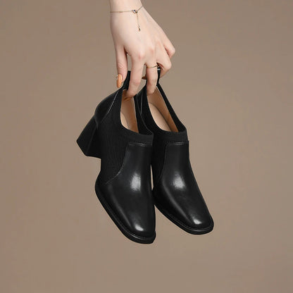 Square-Toe Chunky Heels (Marta)