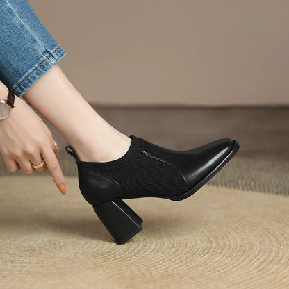 Square-Toe Chunky Heels (Marta)