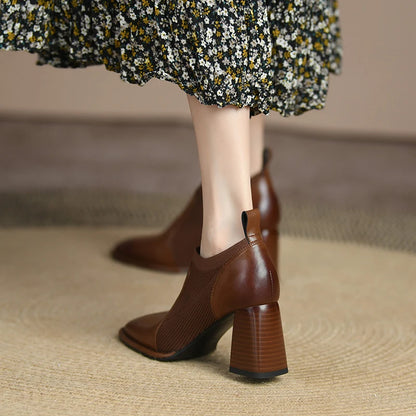 Square-Toe Chunky Heels (Marta)